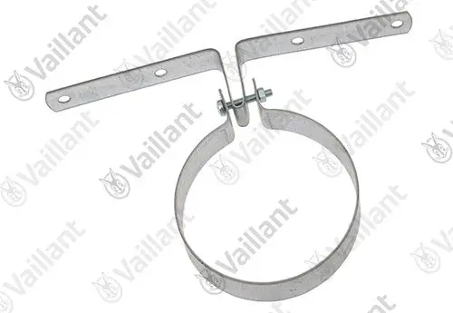 Vaillant Halterung aus Metall mit runder Halbschale und zwei seitlichen Befestigungsarmen zur Montage.